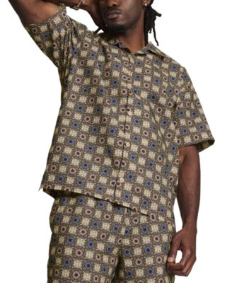 Puma - Men's Classics New Prep Short Sleeve Medallion Print Shirt