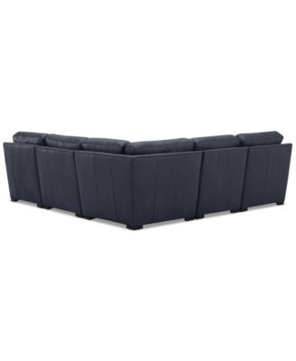 Radley 101" 5-Pc. Leather Square Corner L Shape Modular Sectional