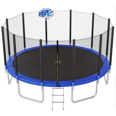 Streamdale Kids' 16FT Trampoline with Safety Enclosure, Hoop, Ladder