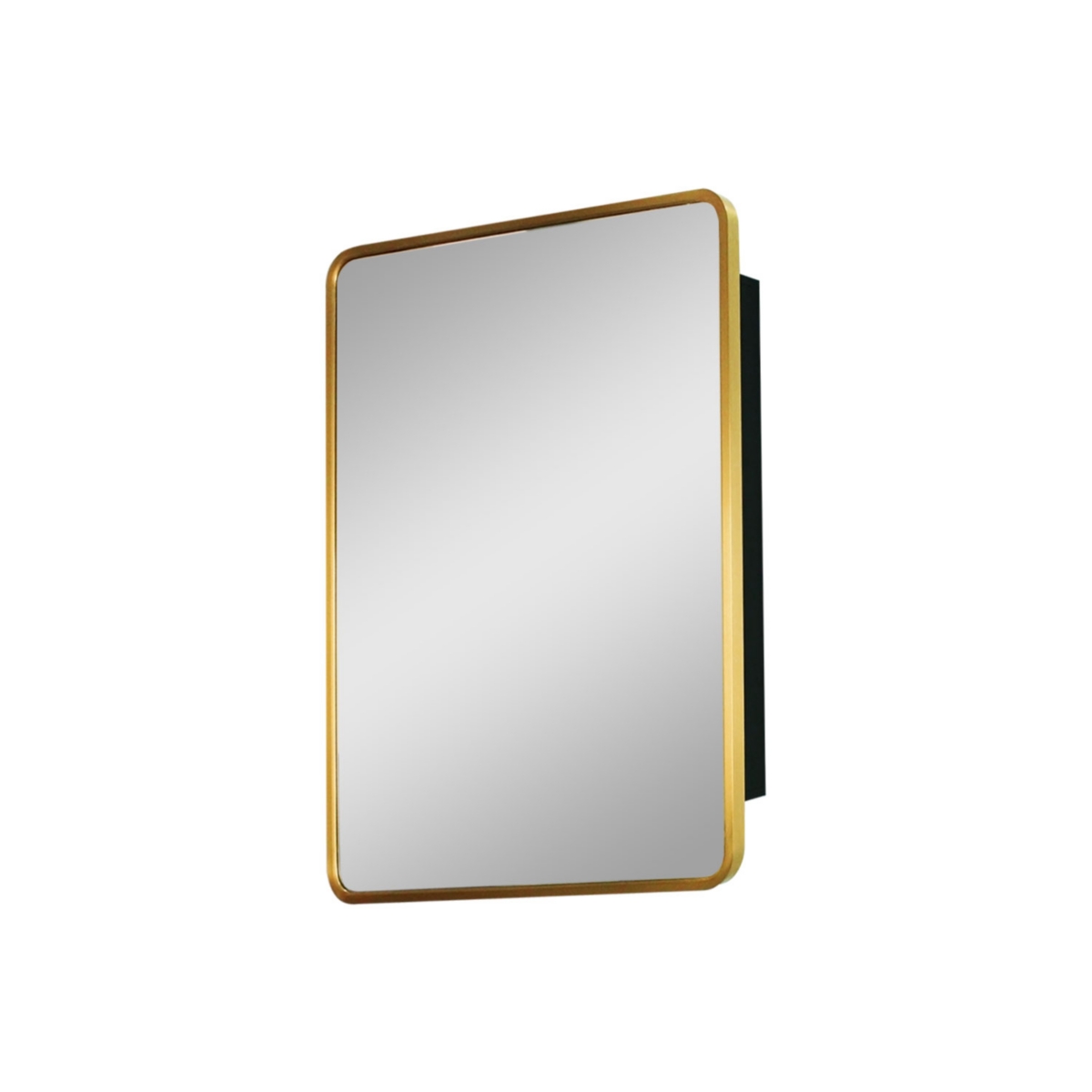 Streamdale Furniture 24x30 Inch Gold Metal Framed Wall Mount Or Recessed Bathroom Medicine Cabinet With Mirror - Gold+matte black
