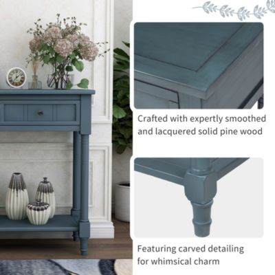 Daisy Series Console Table Traditional Design With Two Drawers And Bottom Shelf