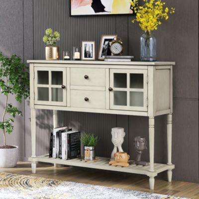 Streamdale Farmhouse Sideboard with Glass and Shelf