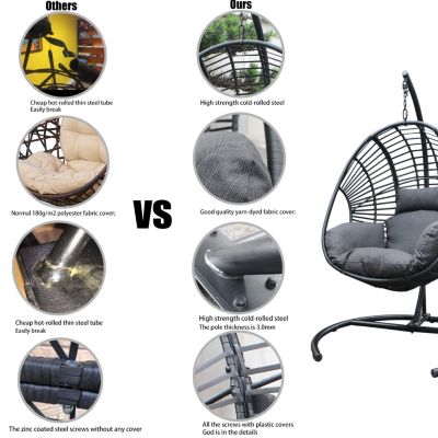 High Quality Outdoor Indoor PE Wicker Swing Egg Chair