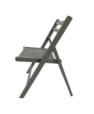Foldable Slatted Wood Event Chair Set (4)