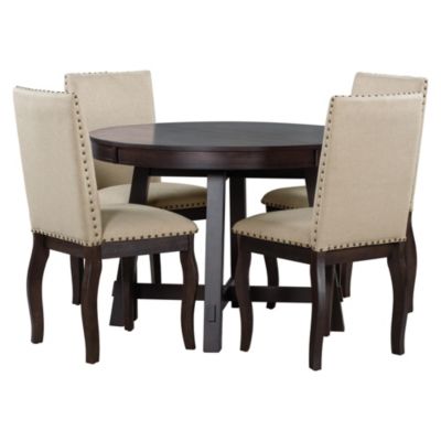 5-Pc Farmhouse Extendable Dining Table Set