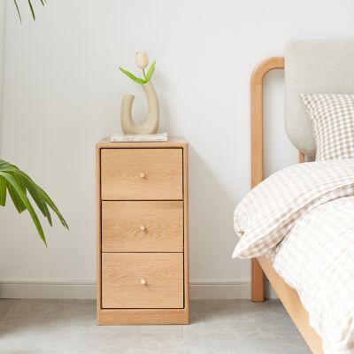 Streamdale Solid Oak Free-Standing Corner Bedside Table