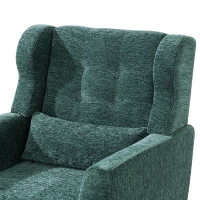 Streamdale Mid Century Modern Armchair in Blackish Green Chenille Fabric
