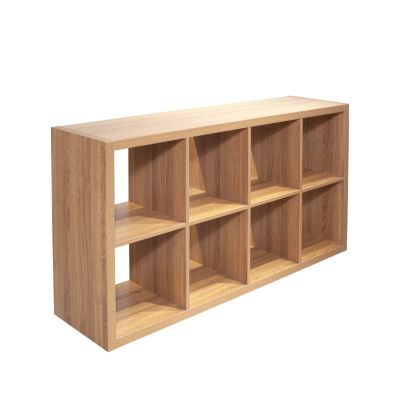 8-Cube Organizer Storage Bookcase, Walnut Color