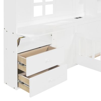 Twin House Bed Window, Drawers, Shelves, USB