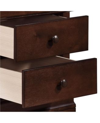 Simplie Fun Louis Philippe Style 1 Piece Nightstand Of Drawers Brown Cherry Finish Okume Veneer Bedroom Furniture