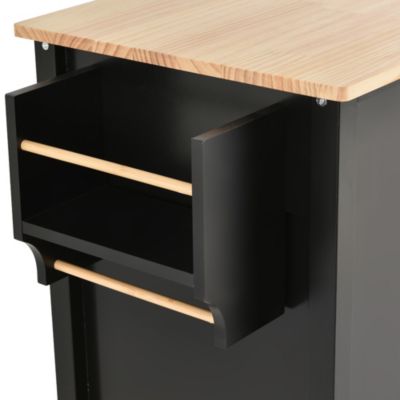 Wood Top Kitchen Island Cart