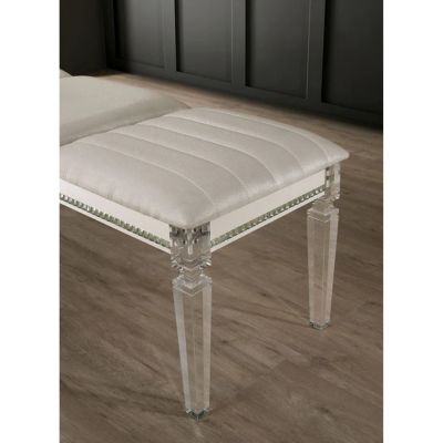 Solid Wood Crystal Accent Bench
