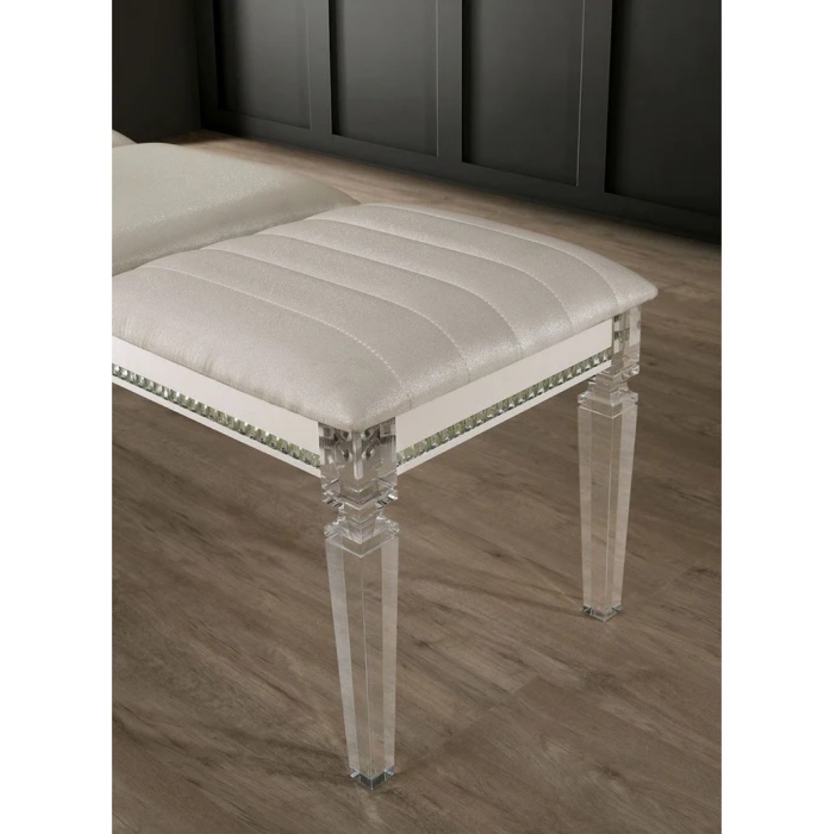 Simplie Fun Solid Wood Bench with Crystal Accent