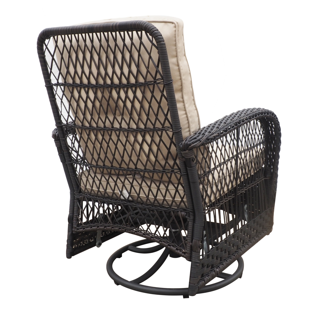 Streamdale Furniture Outdoor Wicker Swivel Rocker Bistro Set with Table