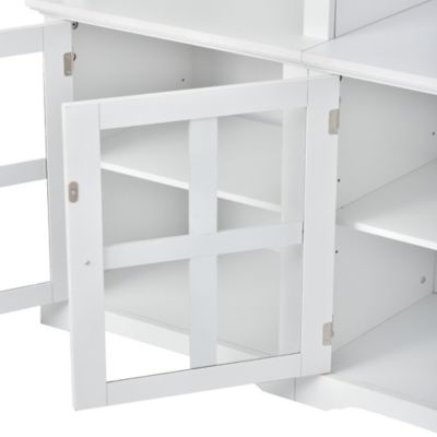 Streamdale Minimalist White Entertainment Wall Unit for TVs Up To 70"