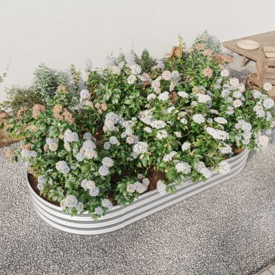 Large Metal Oval Raised Garden Bed