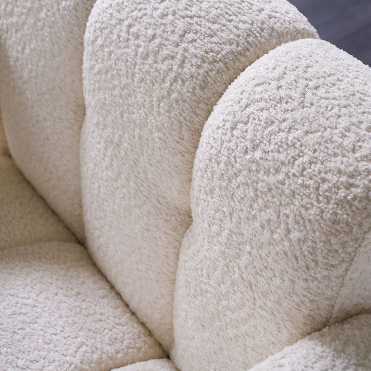 Wide Boucle Upholstered Accent Chair