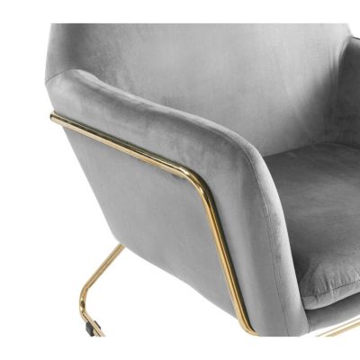 Keira Velvet Accent Chair With Metal Base