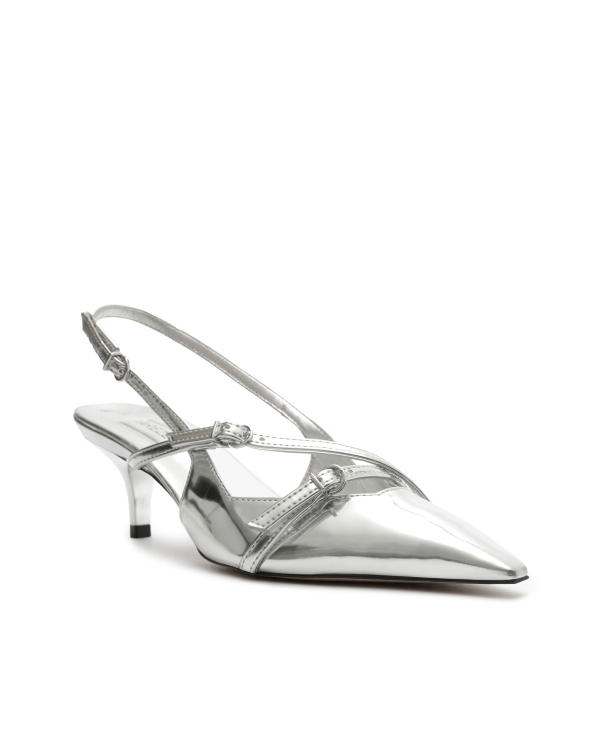 Shop Arezzo Women's Tiffany Mid Stiletto Pump In Silver