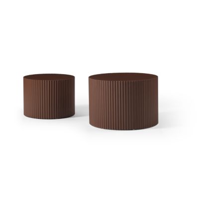 2-Piece Brown MDF Nesting Table Set