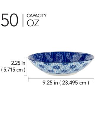 Carnival Blue Pasta Bowls, Set of 6