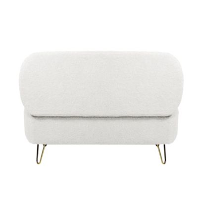 Gold-Legged Faux Fur Storage Ottoman