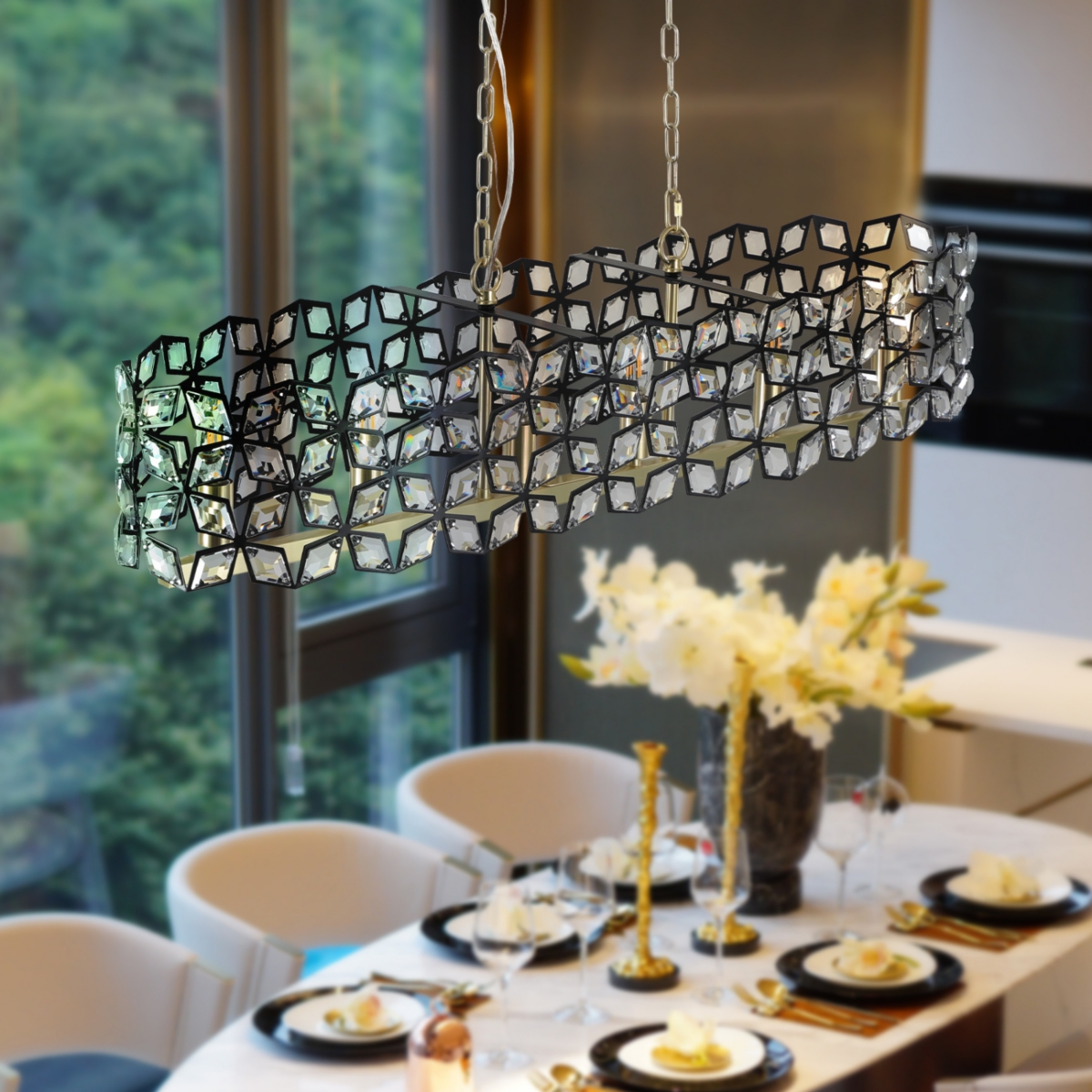 Streamdale Modern Oval Crystal Chandelier
