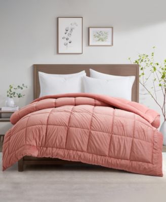 Unikome Plush Velet Quilted Down Alternative Comforter In Brown