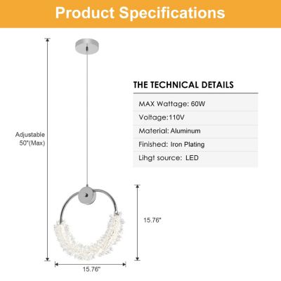 Modern Crystal Chandelier Bedside Lamp Cristal LED Hanging Bar Lighting Chandelier