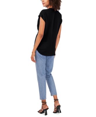 (取寄) ヴィンスカムート レディース ショート スリーブ ティー ウィズ ロールド カフ Vince Camuto women Short Sleeve Tee With Rolled Cuff Lake Breeze 1 Women's Vince Camuto Short Sleeve Tee With Rolled Cuff