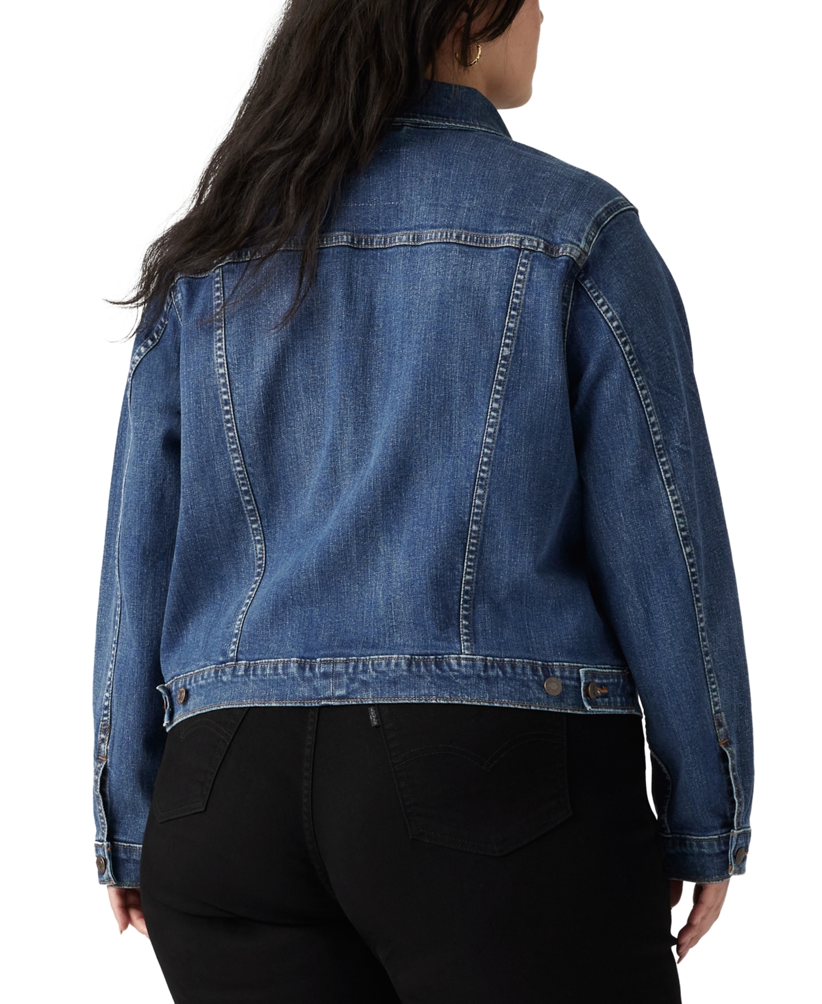 Levi's Levis Womens Original Denim Trucker Jacket Adore Midi Dress In See Her Ru