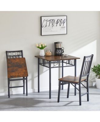 Folding Dining Table with Wheels, Storage, and Drawers