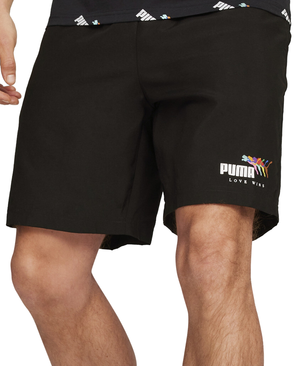 Shop Puma Men's Ess+ Love Wins Woven 8" Shorts In  Black