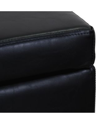 42" Storage Ottoman Faux Leather Bench for Living Room Bedroom