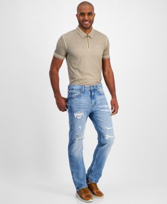 GUESS - Men's Mason Straight-Leg Ripped Jeans