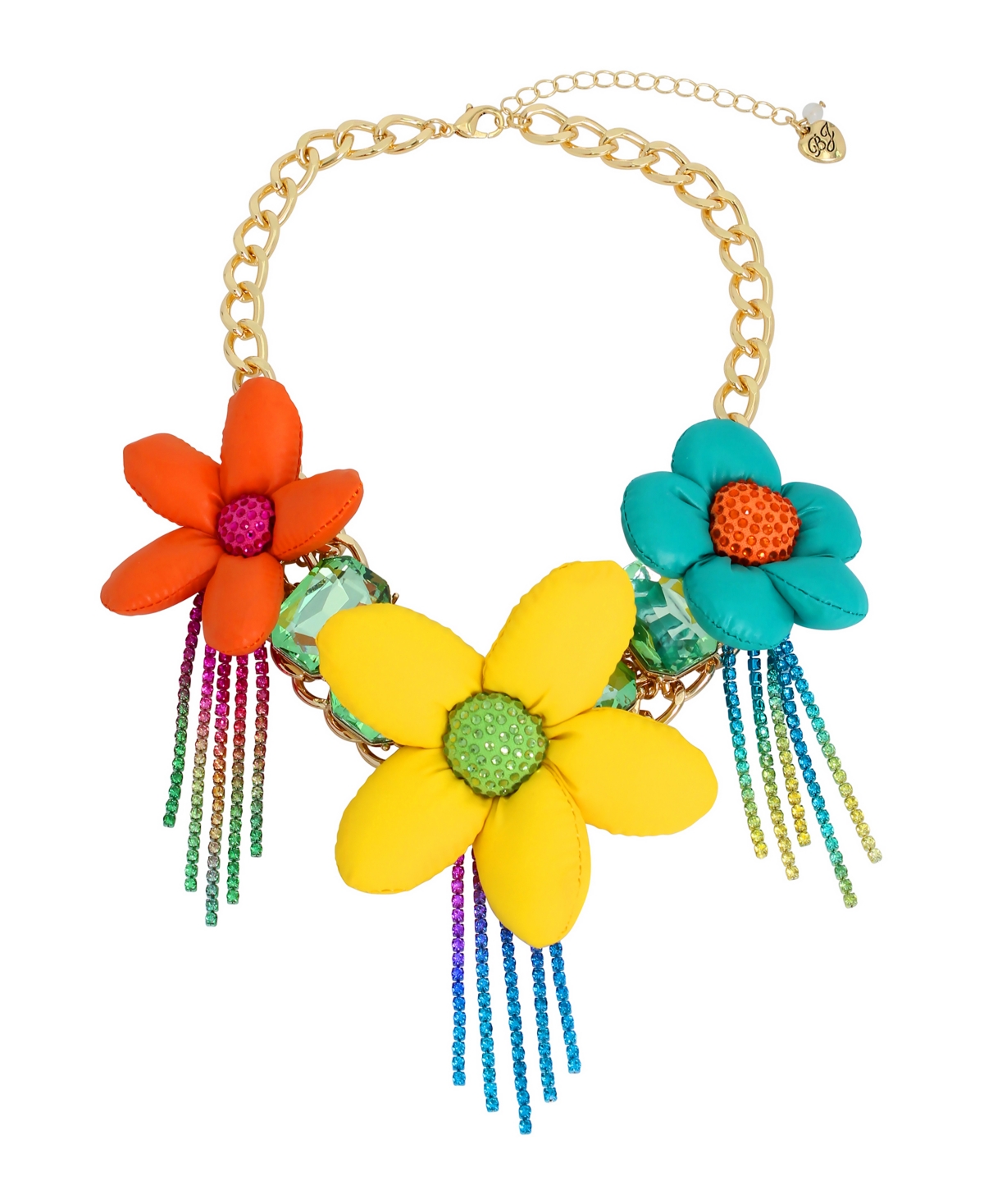 Faux Stone Statement Flower Necklace - Multi