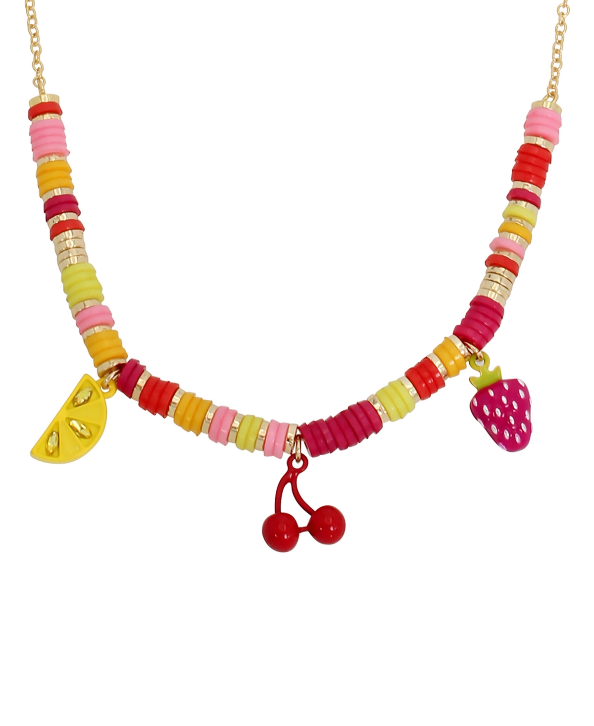 Shop Betsey Johnson Faux Stone Fruit Charm Bib Necklace In Multi -