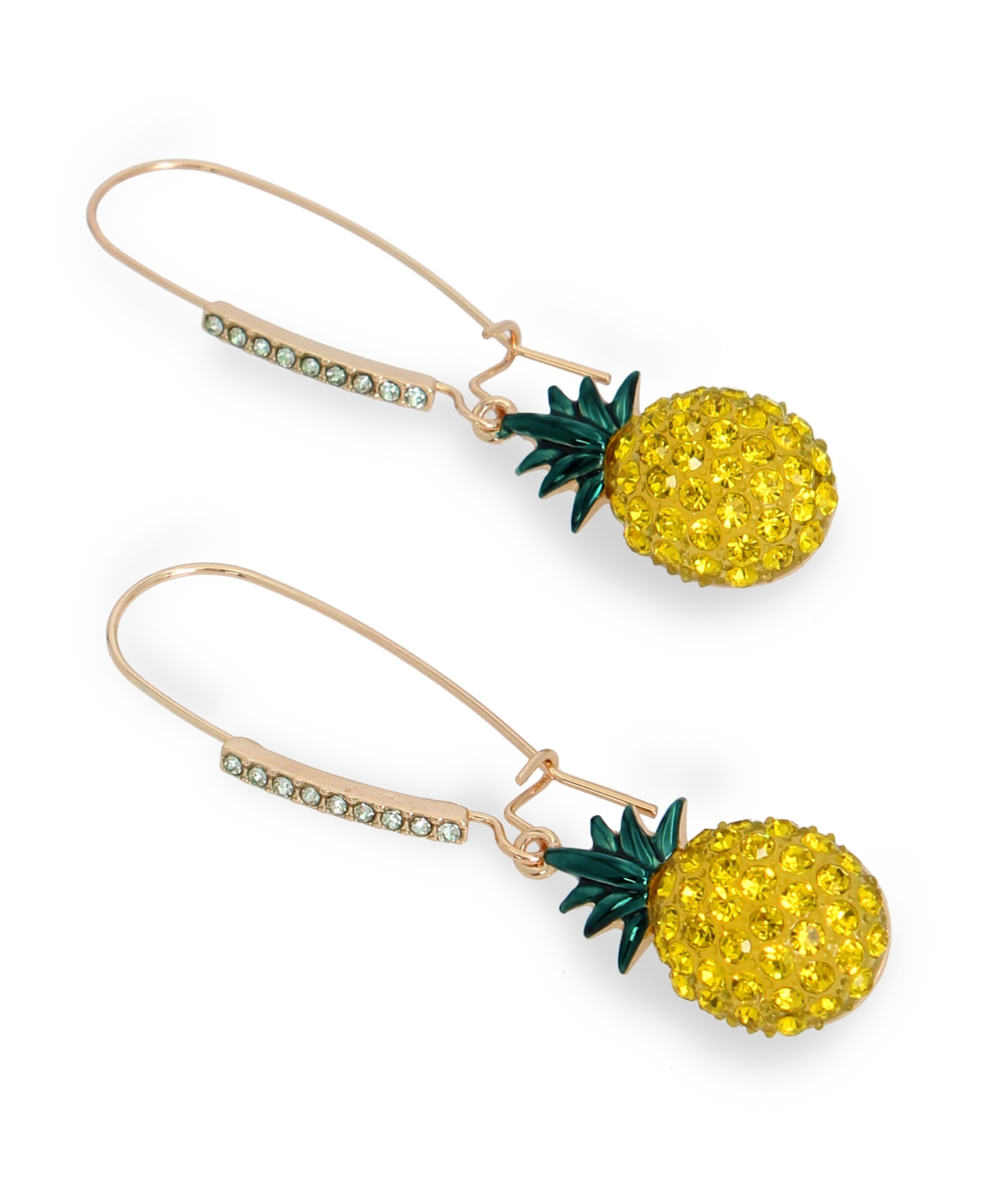 Shop Betsey Johnson Faux Stone Pineapple Dangle Earrings In Yellow