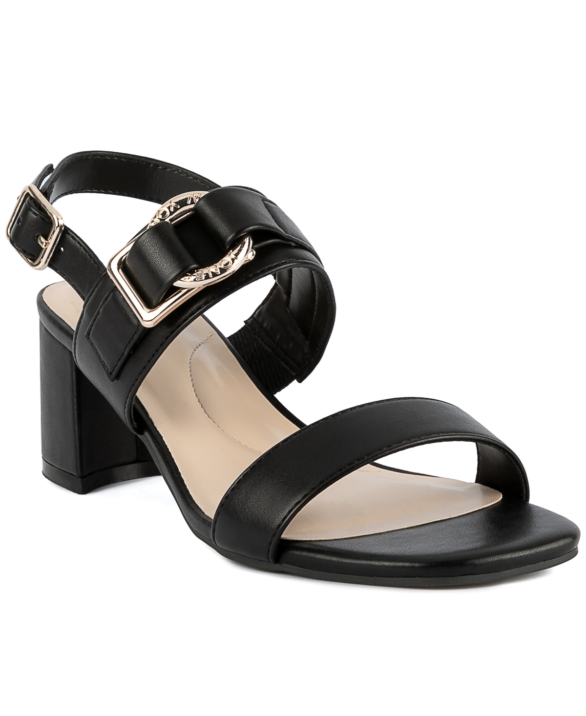 Shop Jones New York Yahssa Buckled Ring Hardware Dress Sandals, Created For Macy's In Black-b
