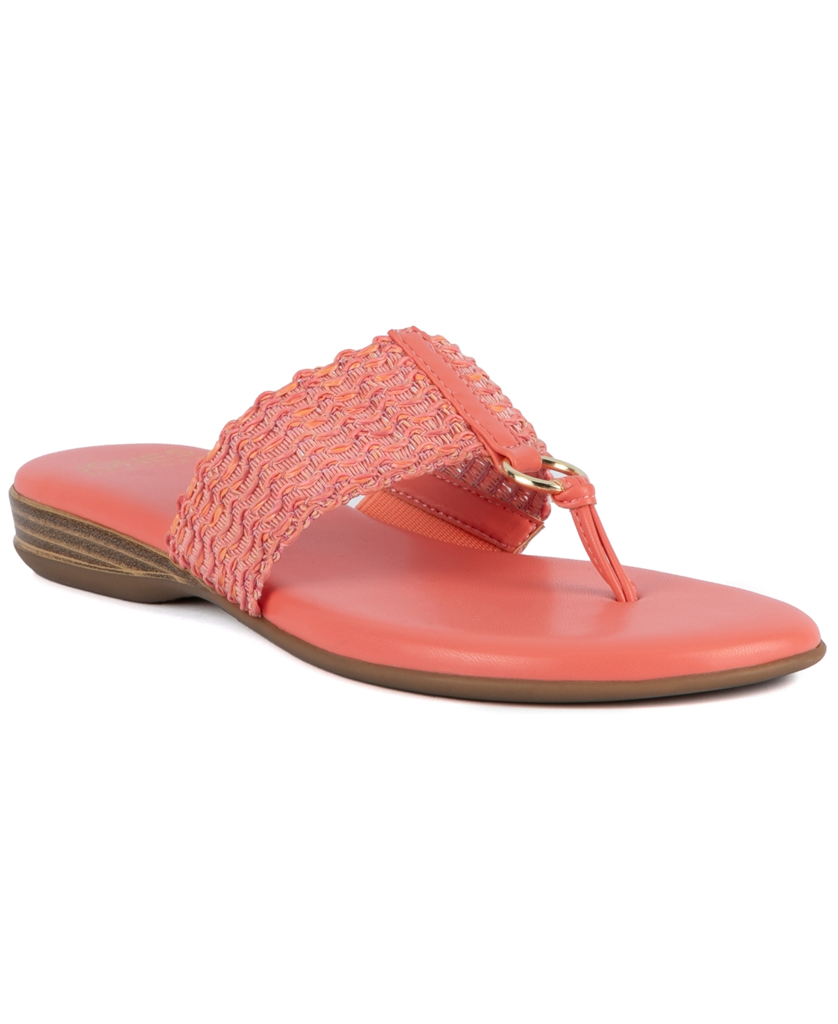 Shop Jones New York Sonal Woven Thong Sandals, Created For Macy's In Coral