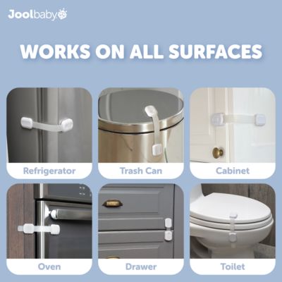 Toddler Multi-Use Safety Strap for Cabinets, Fridges, Drawers, Damage-Free Adhesives Safety Set - 8 Pack