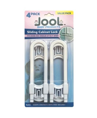 Toddler Sliding Cabinet Locks, U Shape, for Knobs, Handles, Doors - Baby Safety Set - 4 Pack