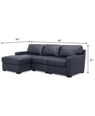 Radley 3-Pc. Leather Modular Chaise Sectional