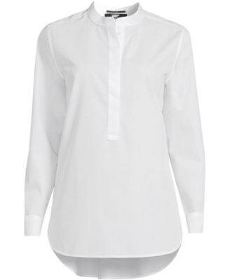 Women's No Iron Banded Collar Popover Shirt