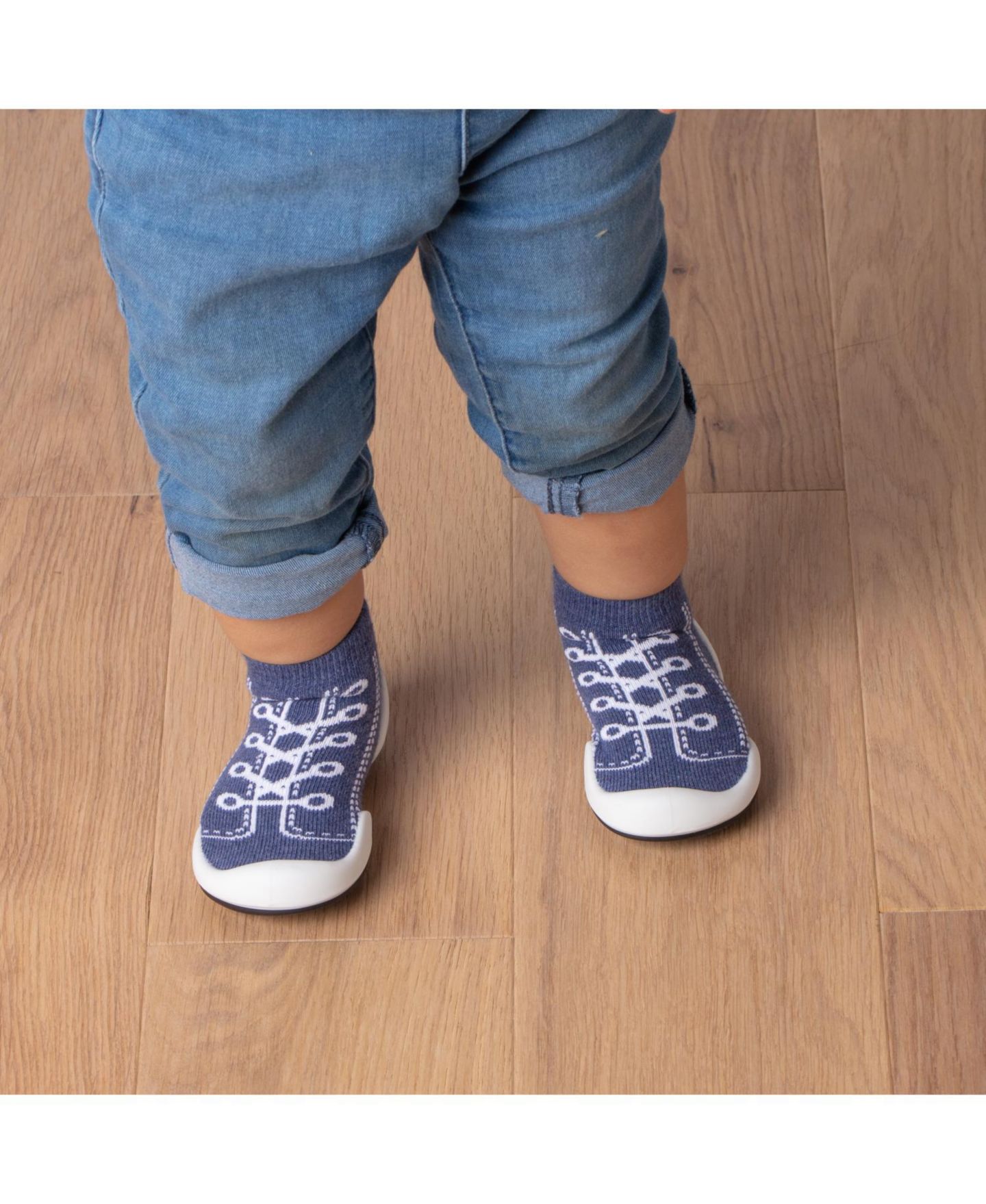 Детские кроссовки Komuello Infant Girl Boy First Walk Sock Shoes Sneakers - Denim Blue, цвет: Синий — фото 6
