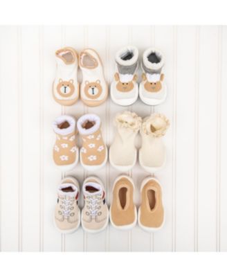 Infant Girl Boy Breathable Washable Non-Slip Sock Shoes Flat - Latte