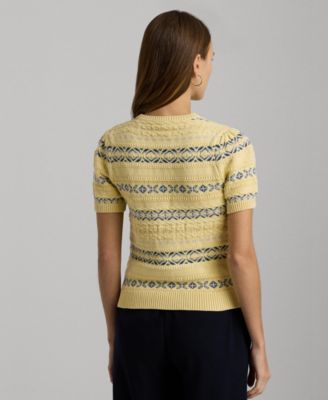 売れ筋商品|||ラルフローレン ニット&セーター アウター レディース Women's Fair Isle Short-Sleeve Sweater Multi Fair Isle Short-Sleeve Jumper for Women | Ralph Lauren® BO