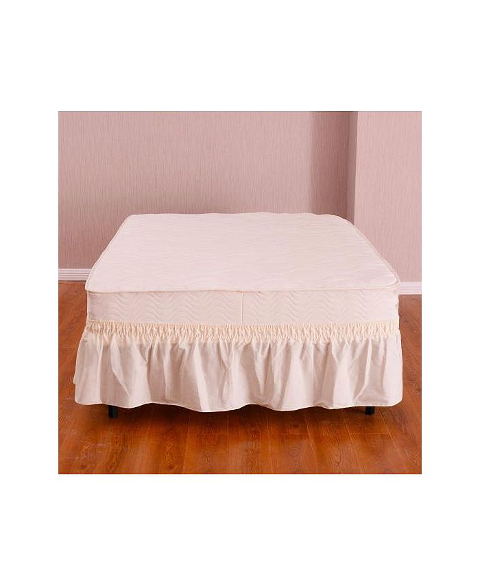 Slickblue Around Bed 14" Elastic Wrap Ruffle Bed SkirtBeige Macy's