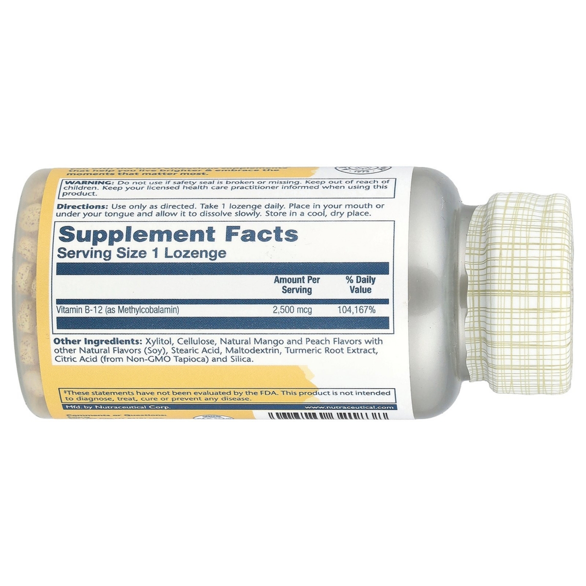 Solaray Methyl B-12 Natural Mango Peach 2 500 mcg - Lozenges - Assorted Pre-pack (See Table 9