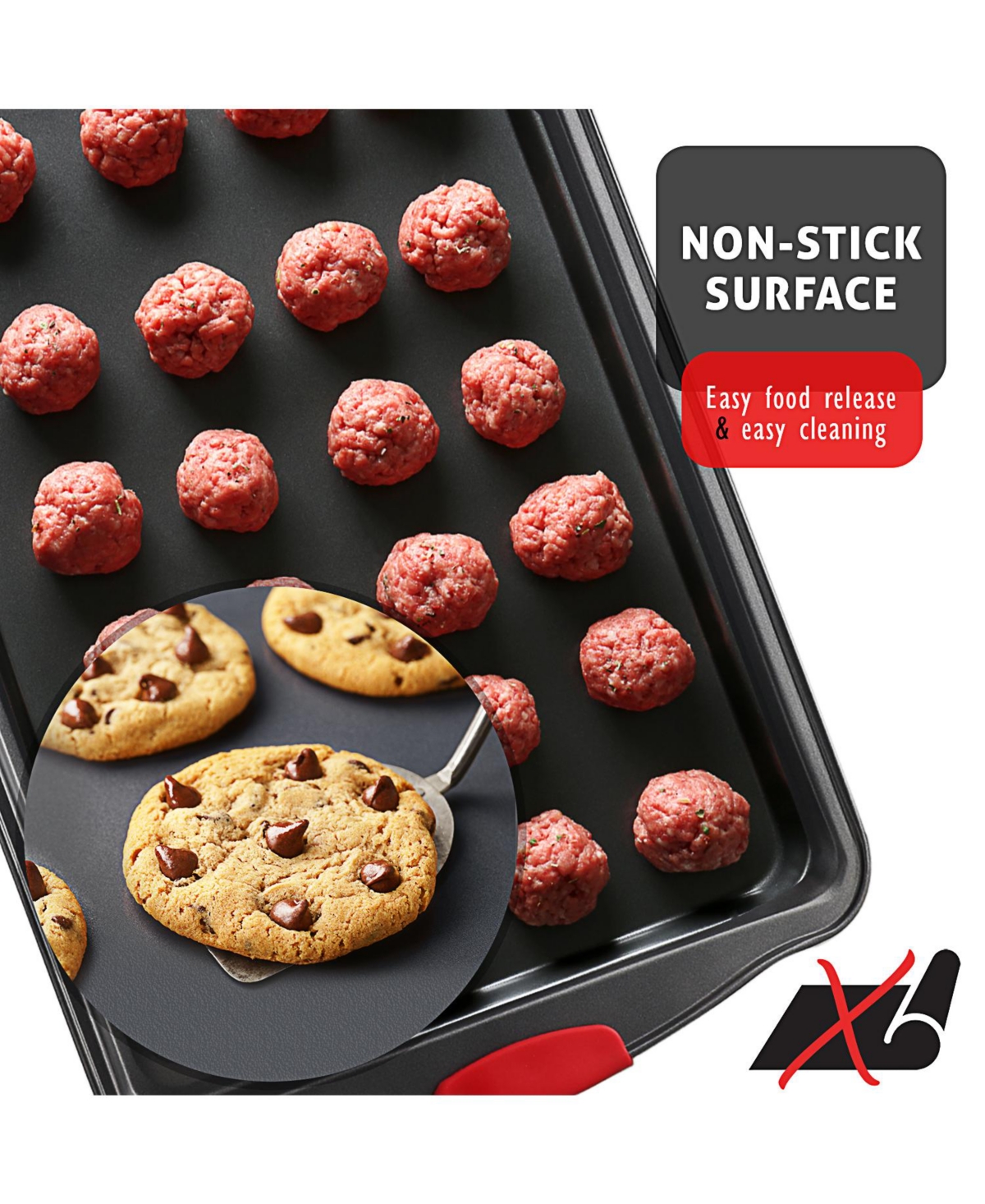 JoyTable 2 Piece Premium Nonstick Carbon Steel Baking Sheet Set - &